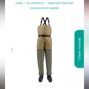 Simms Kids size small stocking foot waders. Brand new with tags- never worn!